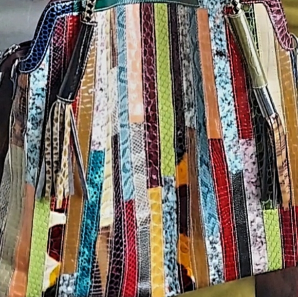 Patchwork Leather tote ( Check closet for jacket in the pictues) - Picture 6 of 8